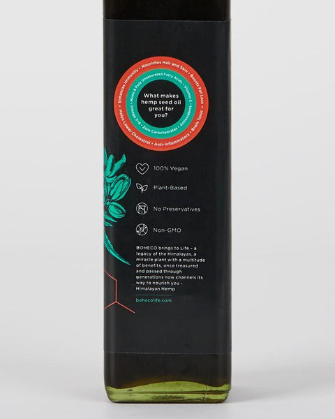 Raw , Cold-pressed and Unrefined 100% Hemp (Cannabis Sativa L.) Seed Oil, 250ml