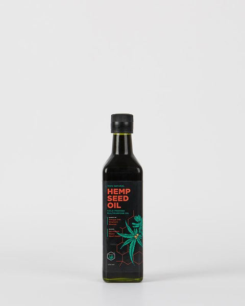 Raw, Cold-pressed and Unrefined 100% Hemp (Cannabis Sativa L.) Seed Oil, 500ml
