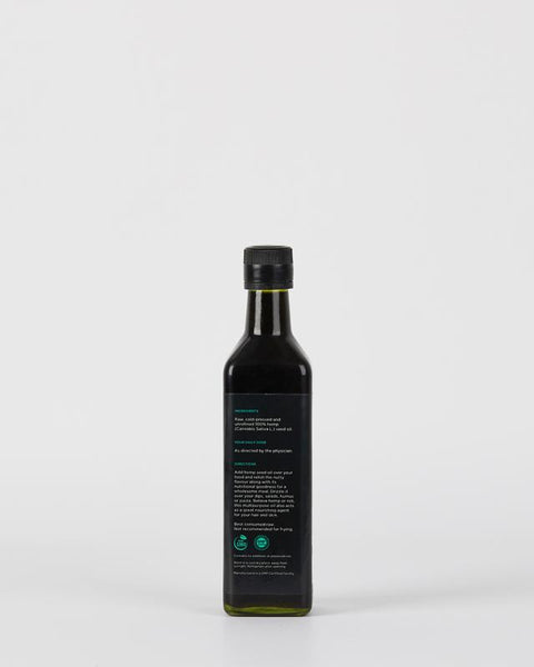 Raw, Cold-pressed and Unrefined 100% Hemp (Cannabis Sativa L.) Seed Oil, 500ml