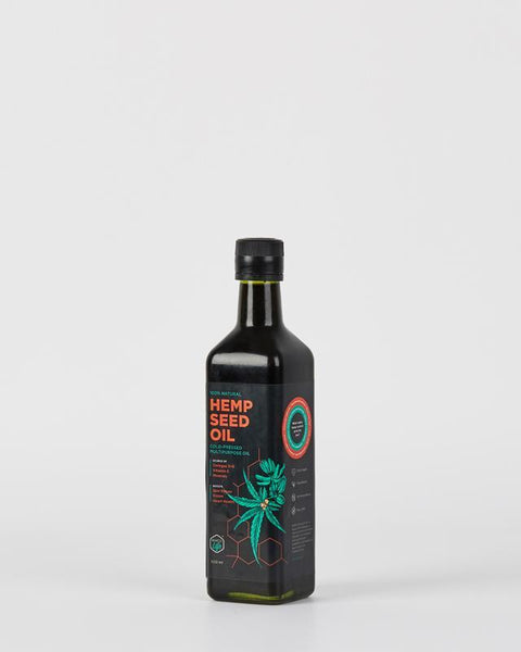 Raw, Cold-pressed and Unrefined 100% Hemp (Cannabis Sativa L.) Seed Oil, 500ml
