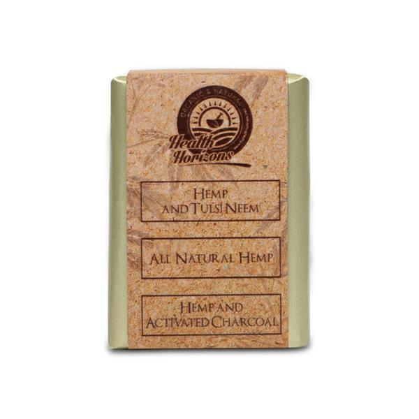 Hemp Natural Handmade Soap Combo, Pack of 3 - Hemp, Neem and Activated Charcoal
