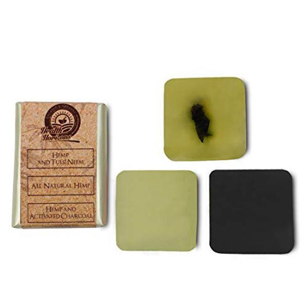 Hemp Natural Handmade Soap Combo, Pack of 3 - Hemp, Neem and Activated Charcoal