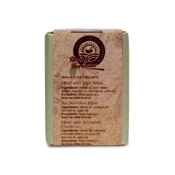 Hemp Natural Handmade Soap Combo, Pack of 3 - Hemp, Neem and Activated Charcoal