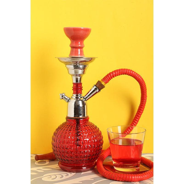 Red Bambino Hookah Pot Created by Traditional Artisans