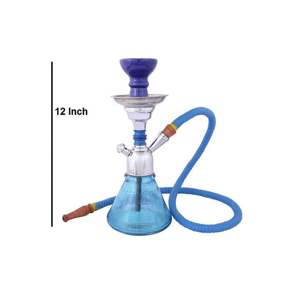 Petite Hookah Pot Crafted by Traditional Artisans - Blue