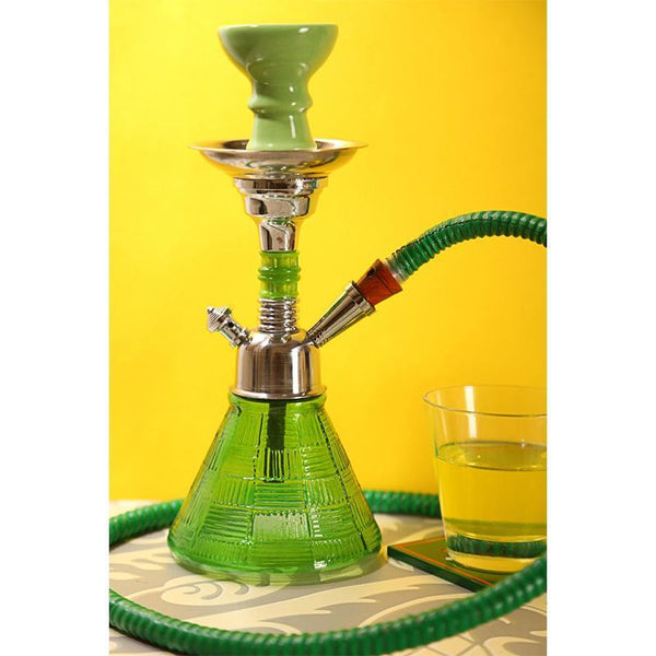 Petite Hookah Pot Created by Traditional Artisans - Green
