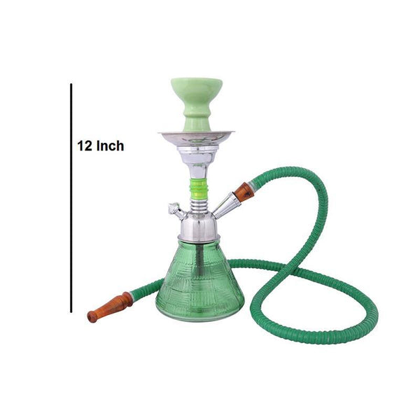 Petite Hookah Pot Created by Traditional Artisans - Green