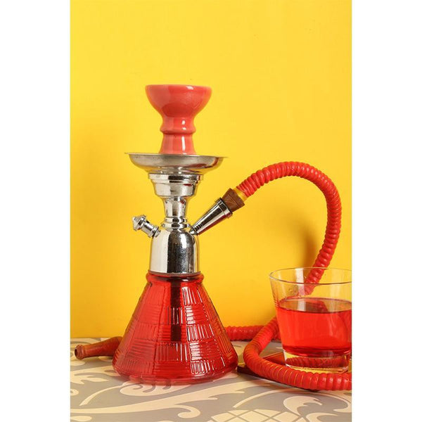 Petite Hookah Pot Created by Traditional Artisans - Red