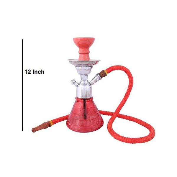 Petite Hookah Pot Created by Traditional Artisans - Red