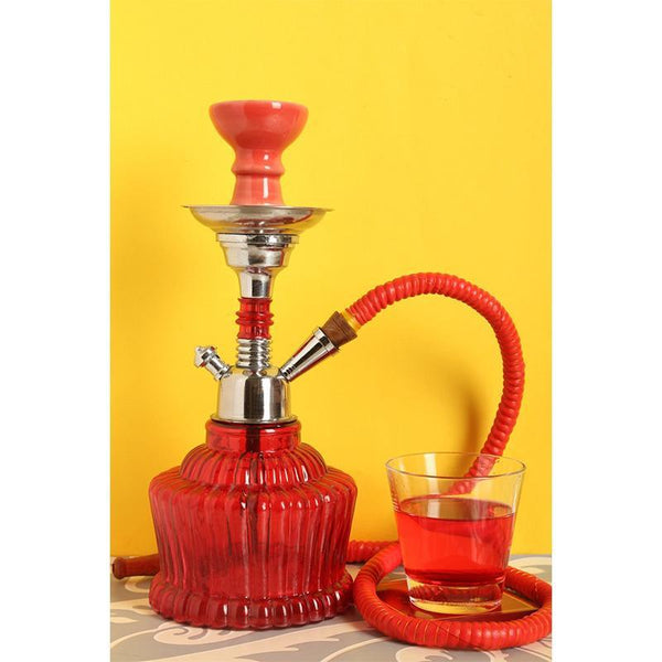 Maharajah Hookah Pot Created by Traditional Artisans - Red