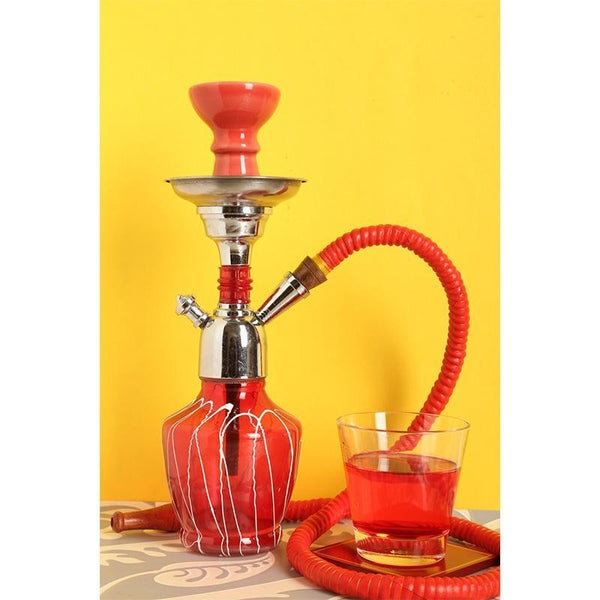 Hookah Pot Created by Traditional Artisans - Thunder Red
