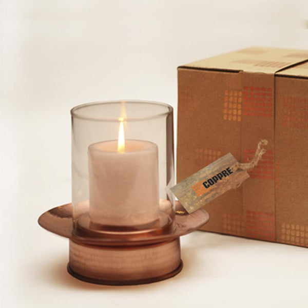Copper Hurricane Lamp Handcrafted by Traditional Artisans