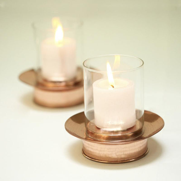Copper Hurricane Lamp Handcrafted by Traditional Artisans