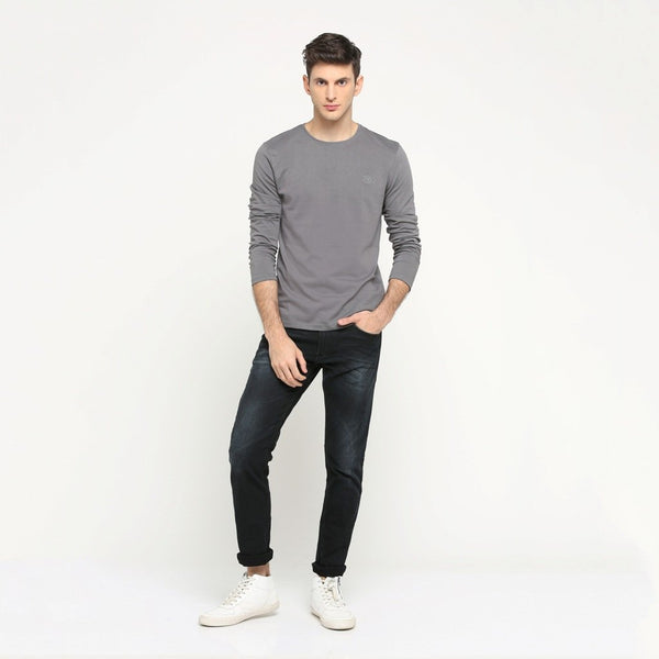 100% Organic Cotton Full Sleeve T-shirt - Genial Grey