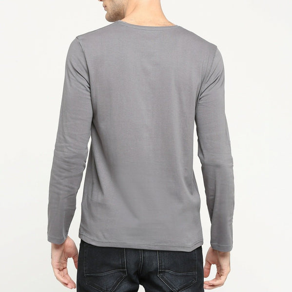 100% Organic Cotton Full Sleeve T-shirt - Genial Grey