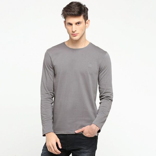 100% Organic Cotton Full Sleeve T-shirt - Genial Grey