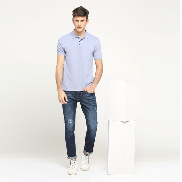 100% Organic Cotton Polo Neck T-shirt - Dalisay Purple