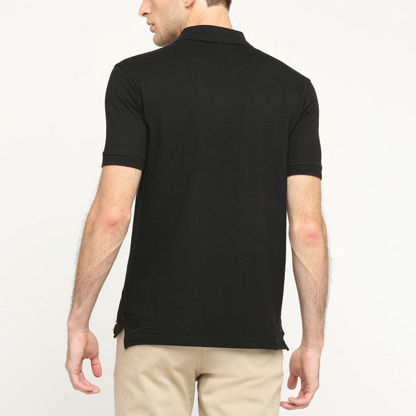100% Organic Cotton Polo Neck T-shirt (Passion Black)
