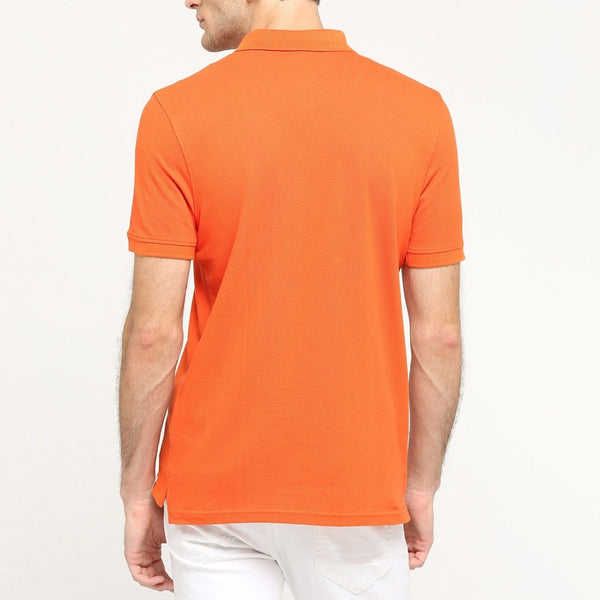 100% Organic Cotton Polo Neck T-shirt - Rouse Orange