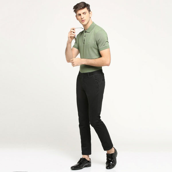 100% Organic Cotton Polo Neck T-shirt - Meraki Green