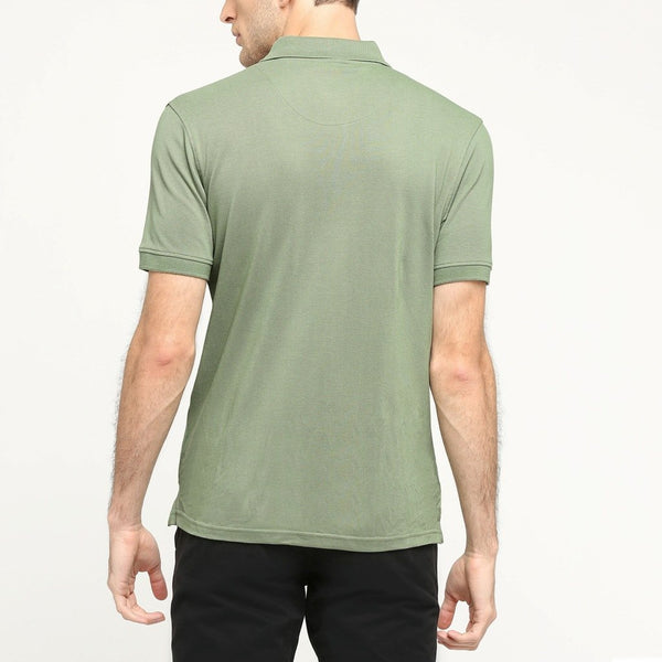 100% Organic Cotton Polo Neck T-shirt - Meraki Green