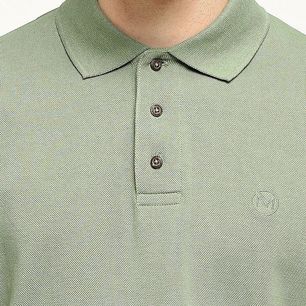 100% Organic Cotton Polo Neck T-shirt - Meraki Green