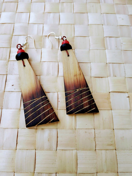 Handmade Black Red Bamboo Tribal jewellery set