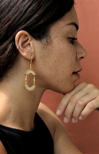Muskan Handcrafted Gold Earrings (MG-4) in Bamboo and Gold-plated Brass