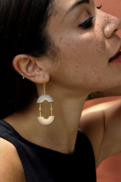 Muskan Handcrafted Gold Earrings (MG-4) in Bamboo and Gold-plated Brass