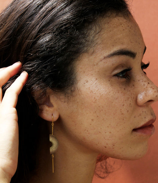 Muskan Handcrafted Gold Earrings (MG-3) in Bamboo and Gold-plated Brass