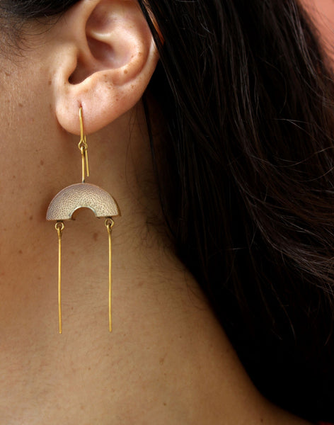 Muskan Handcrafted Gold Earrings (MG-5) in Bamboo and Gold-plated Brass
