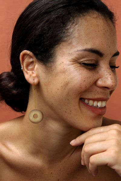 Muskan Handcrafted Gold Earrings (MG-1) in Bamboo and Gold-plated Brass