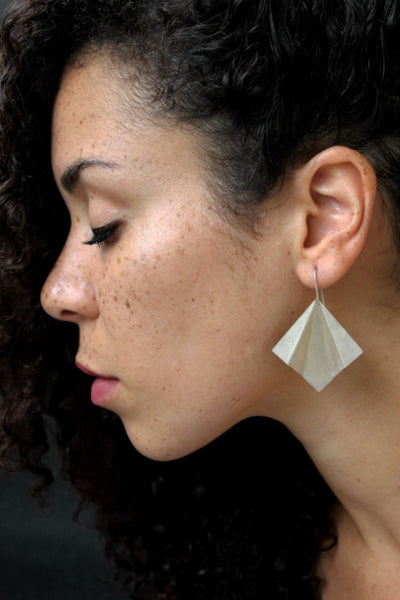 Garvi Handcrafted Large Silver Earrings (GLS-2)