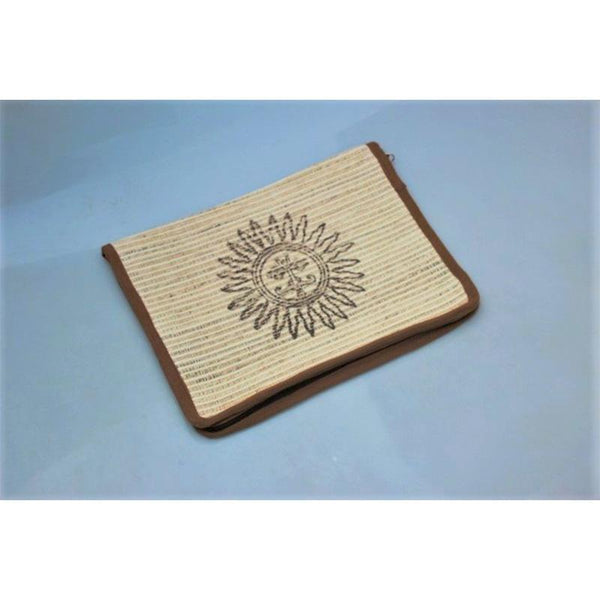 iPad Sleeve Made with Woven Banana and Hibiscus Fibre - Sun Motif