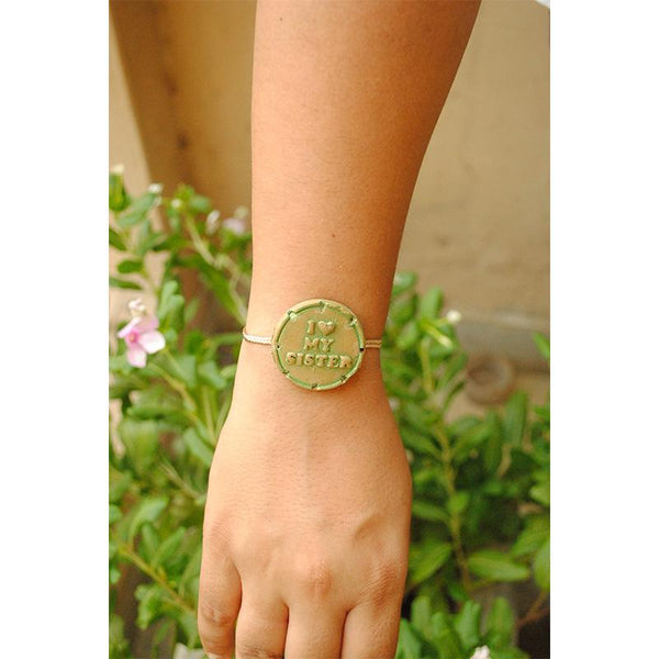 Plantable Clay and Seed Rakhi - I Love My Sister