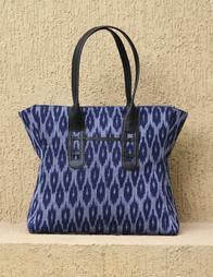 Handwoven Blue Ikat Tote Bag