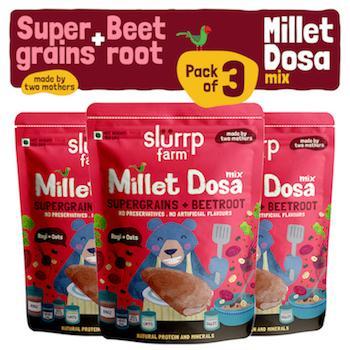 Instant Breakfast Millet Dosa Mix - Supergrains and Beetroot (Pack of 3) - 450g