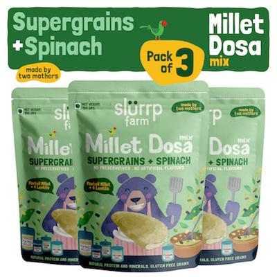 Instant Breakfast Millet Dosa Mix - Supergrains and Spinach (Pack of 3) - 450g