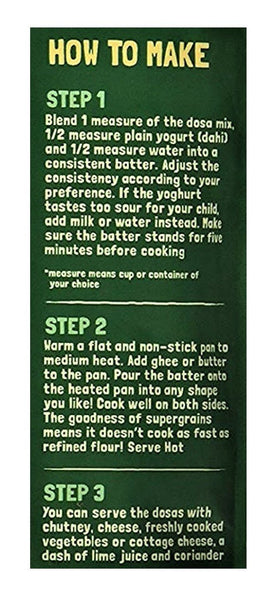 Instant Breakfast Millet Dosa Mix - Supergrains and Spinach (Pack of 3) - 450g