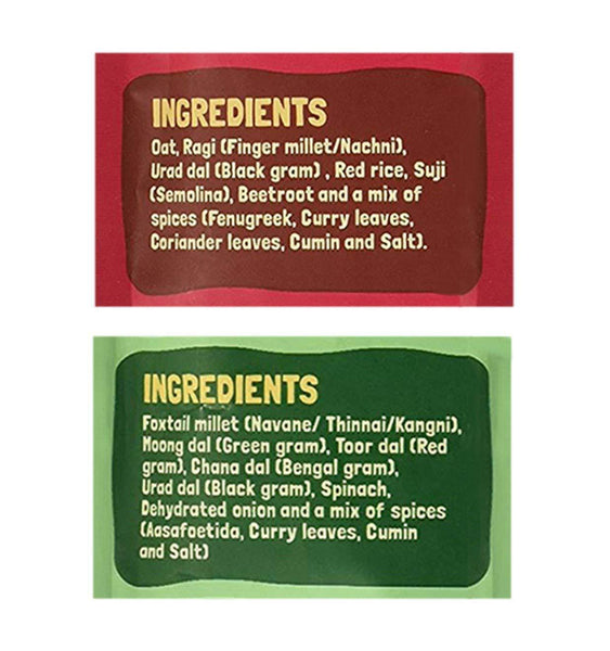 Instant Breakfast Millet Dosa Mix Combo Pack -  Supergrains, Spinach and Beetroot (Pack of 2) - 300g