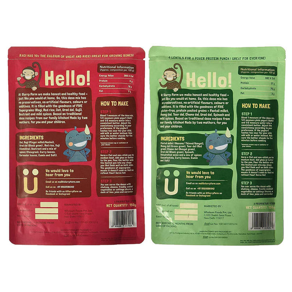 Instant Breakfast Millet Dosa Mix Combo Pack -  Supergrains, Spinach and Beetroot (Pack of 2) - 300g