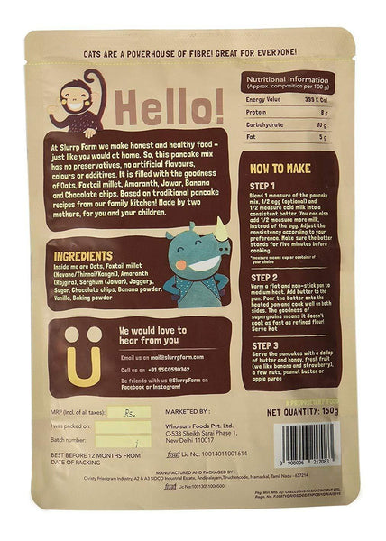 Instant Breakfast Millet Pancake Mix - Banana, Choco-Chip and Supergrains (Pack of 3) - 450g