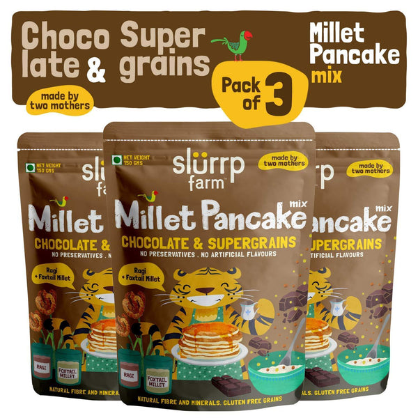 Instant Breakfast Millet Pancake Mix - Chocolate and Supergrains (Pack of 3) - 450g
