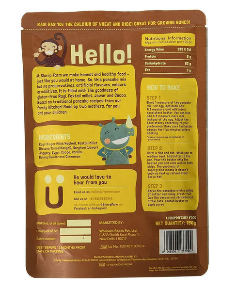 Instant Breakfast Millet Pancake Mix - Chocolate and Supergrains (Pack of 3) - 450g