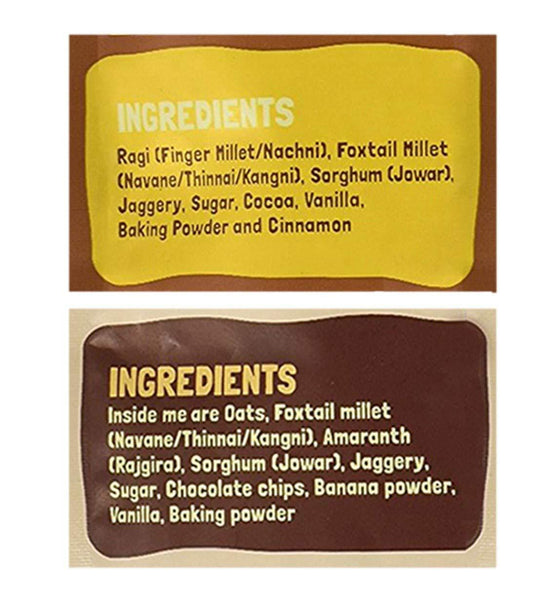 Instant Breakfast Millet Pancake Mix Combo Pack - Banana Choco-Chip, Supergrains and Chocolate - 300g (Pack of 2)
