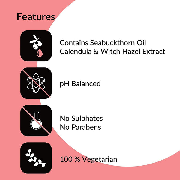 Intimate Foaming Wash for Women with Seabuckthorn Oil, Calendula and Witch Hazel Extract - 150ml