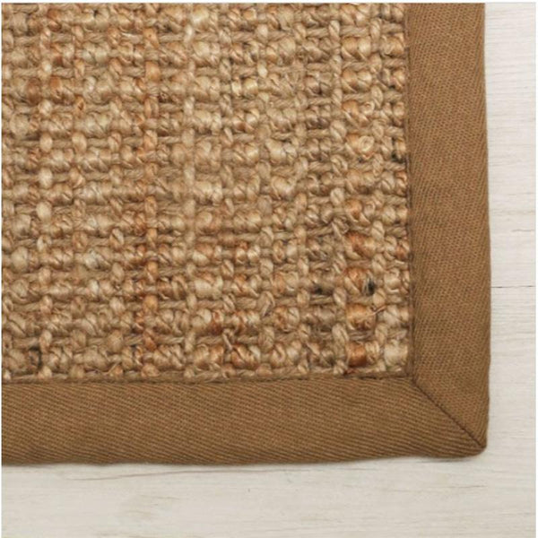 Handspun Natural Jute Boucle Rug with Border (180cm x 270cm)