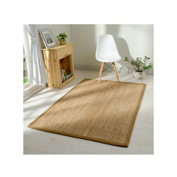 Handspun Natural Jute Boucle Rug with Border (180cm x 270cm)
