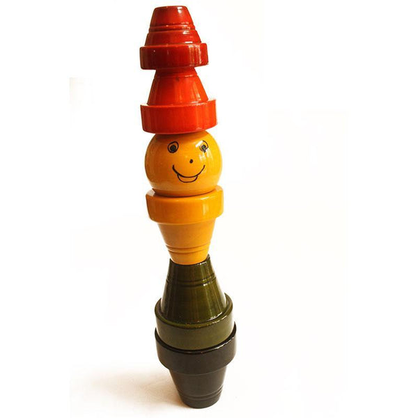 Jackpot - Wooden Building and Stacking Toy Handcrafted by Traditional Artisans (Pack of 5 Pots)