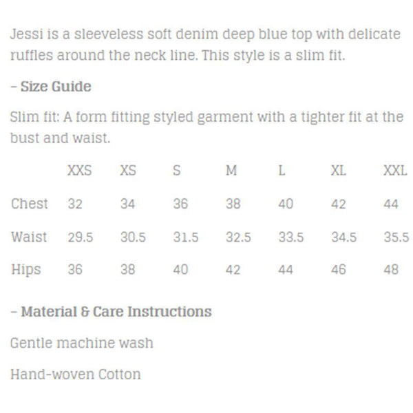 Handwoven Denim Sleeveless Women's Top